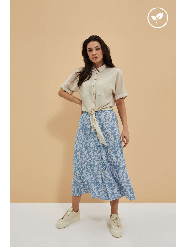 Moodo Lyocellová sukňa s kvetinovým potlačou Moodo