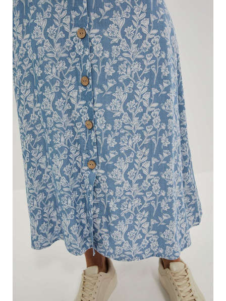 Moodo Lyocellová sukňa s kvetinovým potlačou Moodo