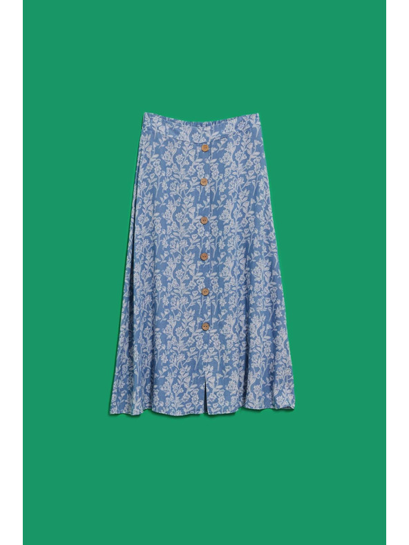 Moodo Lyocellová sukňa s kvetinovým potlačou Moodo