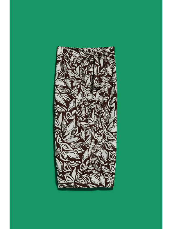 Moodo Vzorovaná sukňa so zaväzovaním v páse Moodo