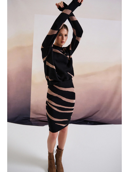 Moodo Čierna úpletová sukňa Moodo