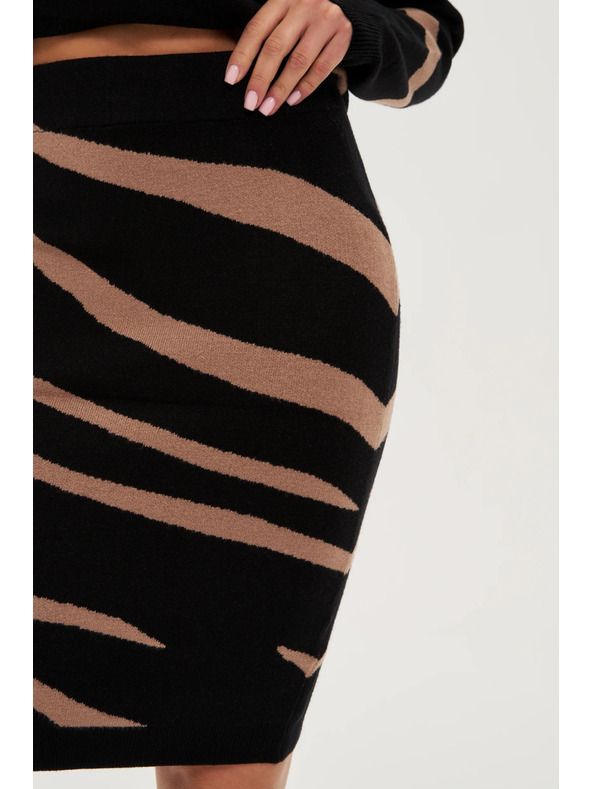 Moodo Čierna úpletová sukňa Moodo