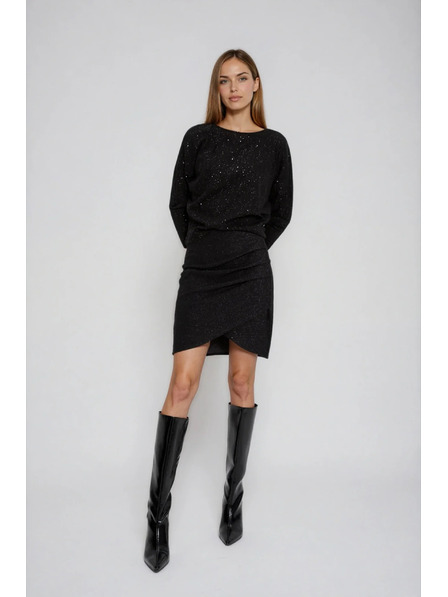 Moodo Čierna naberaná sukňa Moodo