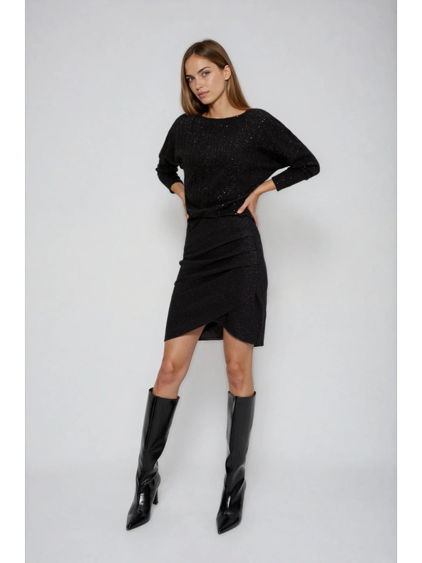 Moodo Čierna naberaná sukňa Moodo