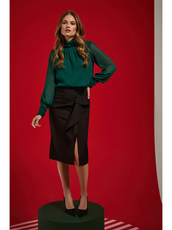 Moodo Čierna sukňa s volánikmi Moodo