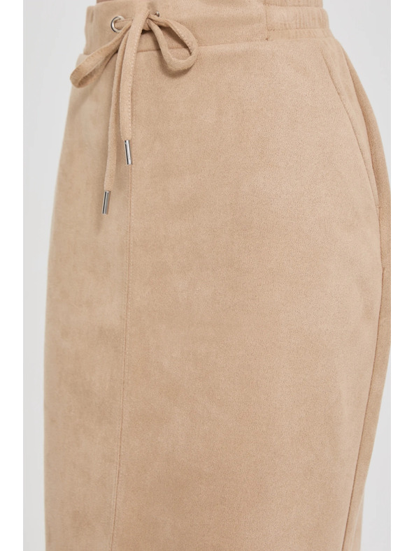 Moodo Béžová jednoduchá sukňa Moodo