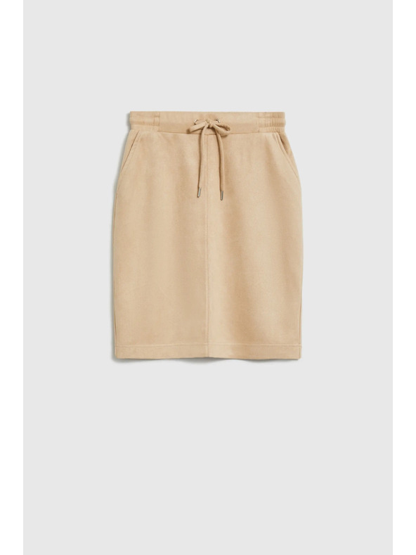 Moodo Béžová jednoduchá sukňa Moodo