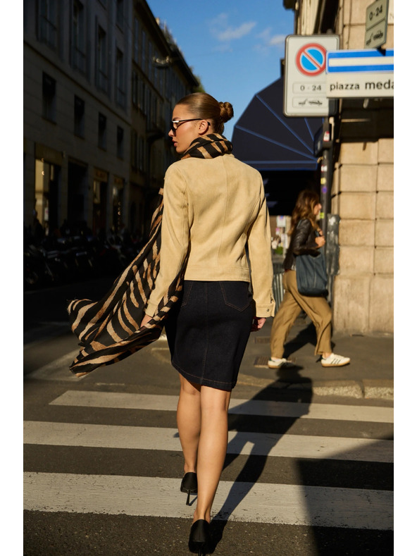 Moodo Rifľová sukňa tmavo modrá Moodo