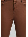 Moodo Voskované úzke nohavice hnedé Moodo