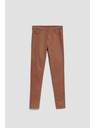 Moodo Voskované úzke nohavice hnedé Moodo