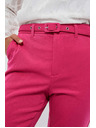 Moodo Ružové cigaretové nohavice s opaskom Moodo