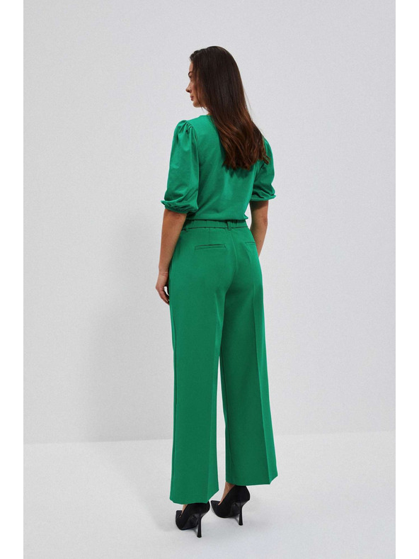 Moodo Zelené nohavice so širokými nohavicami Moodo