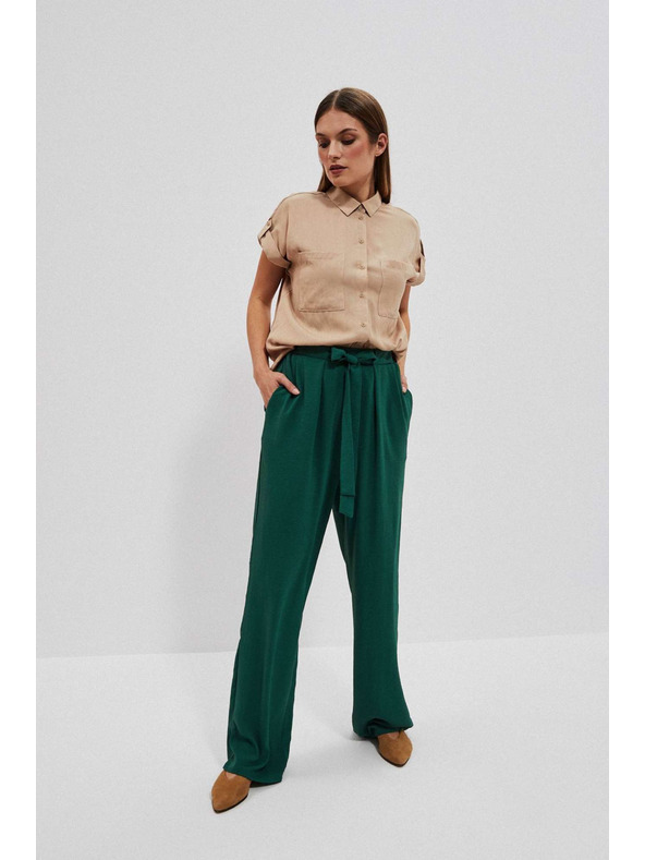 Moodo Malachitové nohavice so širokými nohavicami Moodo