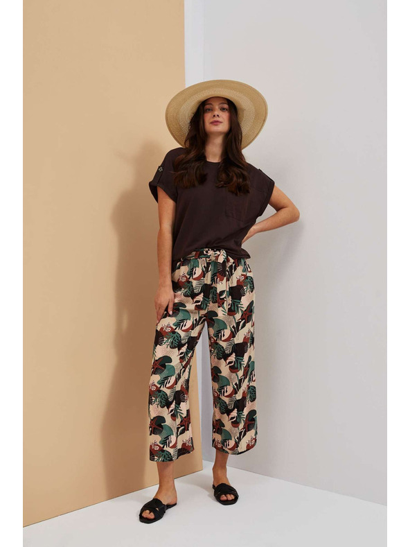 Moodo Vzorované nohavičky kullotes tmavo béžové Moodo