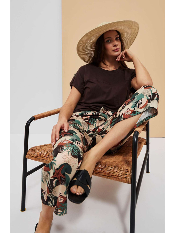 Moodo Vzorované nohavičky kullotes tmavo béžové Moodo