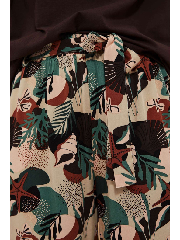 Moodo Vzorované nohavičky kullotes tmavo béžové Moodo