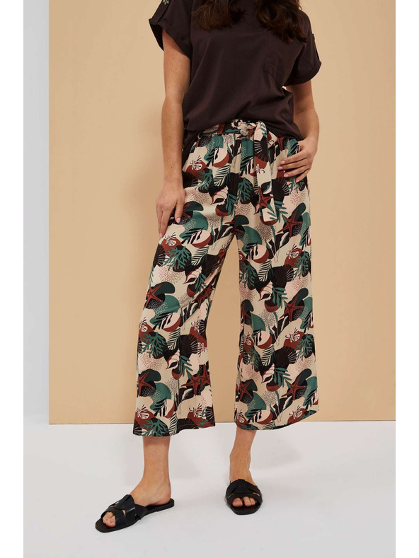 Moodo Vzorované nohavičky kullotes tmavo béžové Moodo