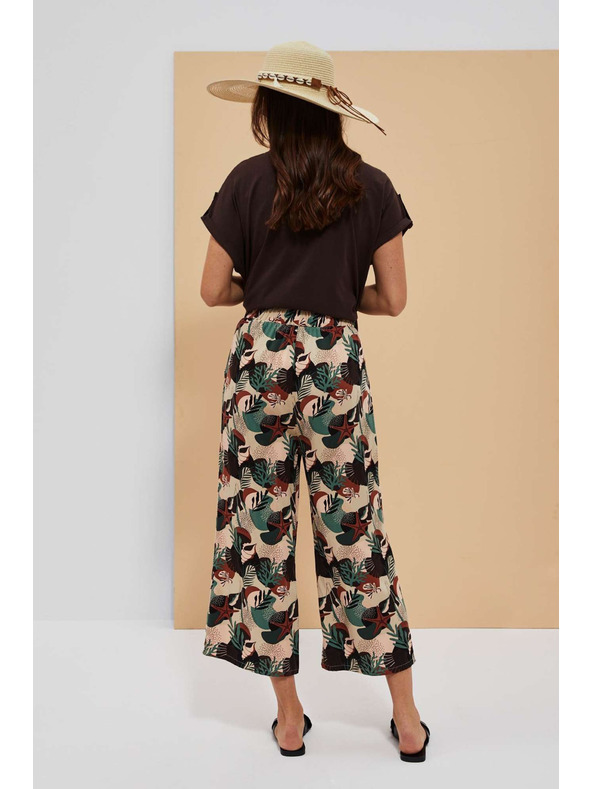 Moodo Vzorované nohavičky kullotes tmavo béžové Moodo
