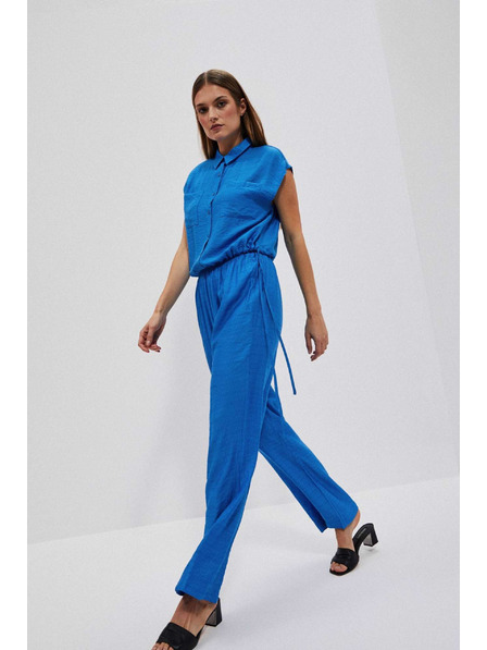 Moodo Azúrové nohavice so širokými nohavicami Moodo