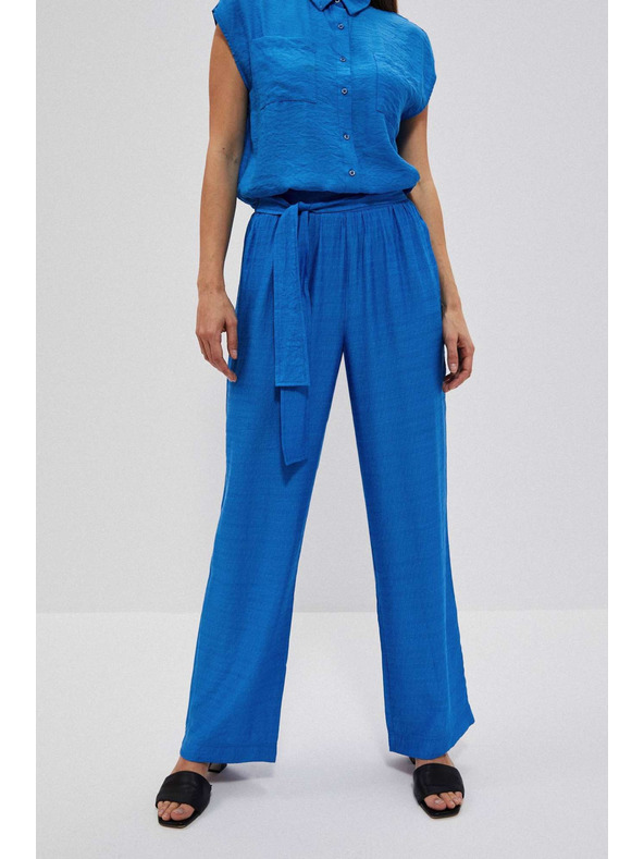 Moodo Azúrové nohavice so širokými nohavicami Moodo