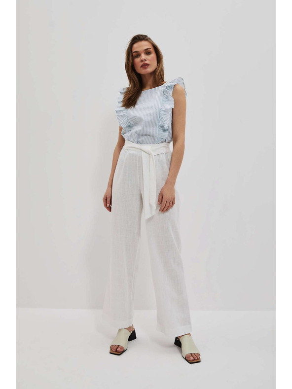 Moodo Ľanové nohavice so širokým strihom Moodo