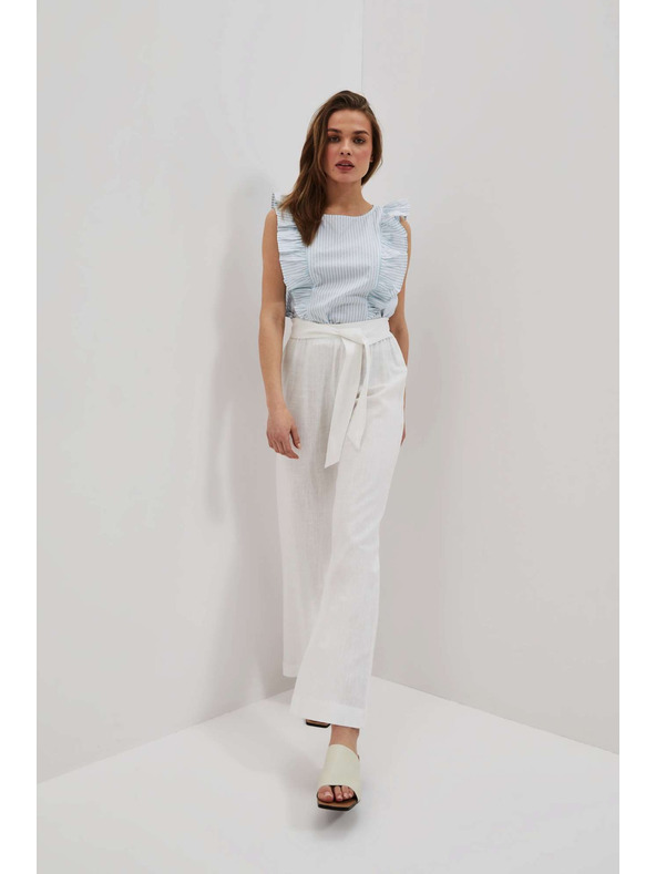 Moodo Ľanové nohavice so širokým strihom Moodo