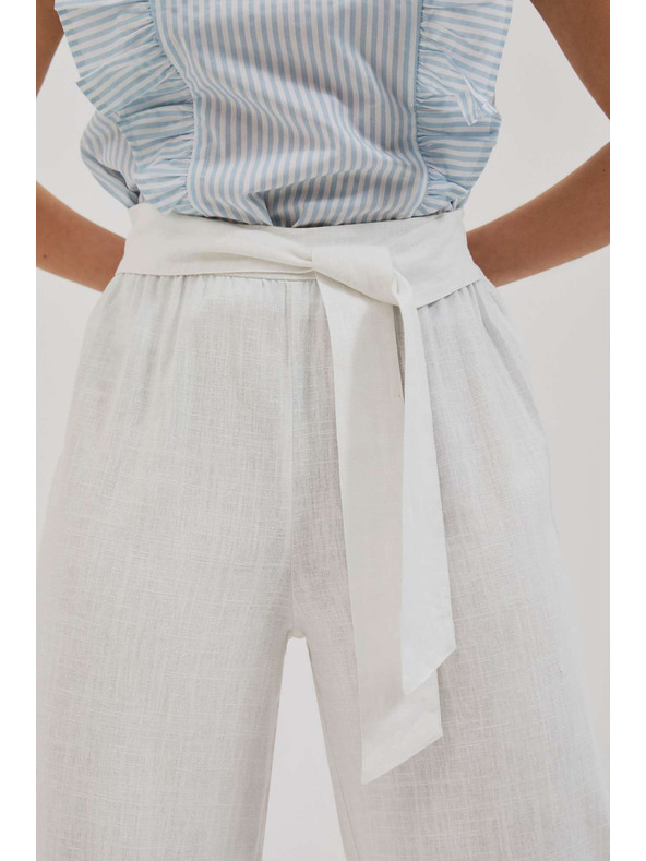 Moodo Ľanové nohavice so širokým strihom Moodo