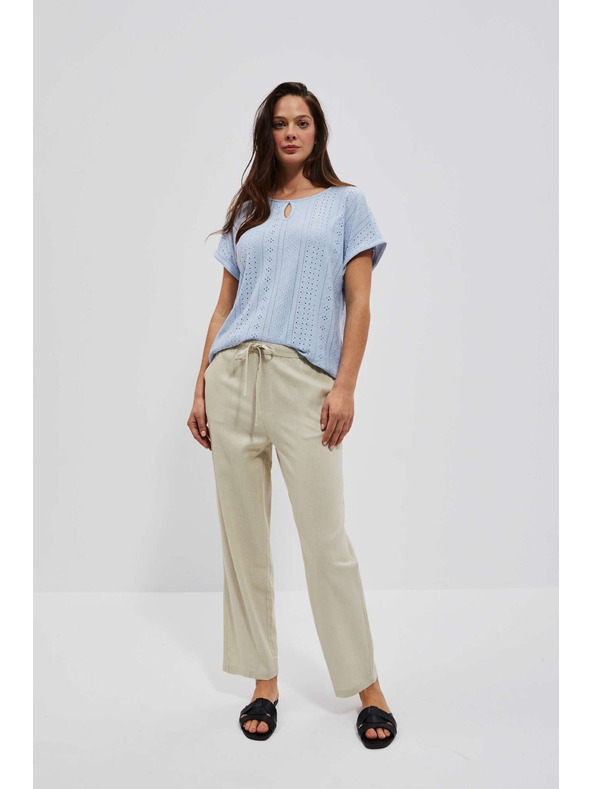 Moodo Pieskovové nohavice s rovnou nohavicou Moodo