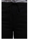 Moodo Ľanové nohavice s rovnými nohavicami čierne Moodo