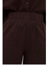 Moodo Tmavohnedé nohavicové sukne s gumou v páse Moodo