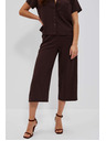 Moodo Tmavohnedé nohavicové sukne s gumou v páse Moodo