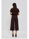 Moodo Tmavohnedé nohavicové sukne s gumou v páse Moodo
