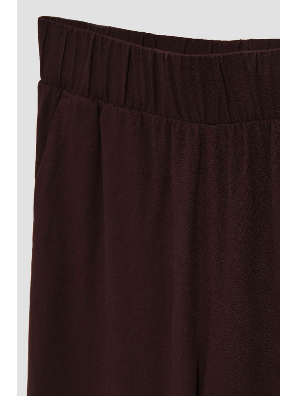 Moodo Tmavohnedé nohavicové sukne s gumou v páse Moodo