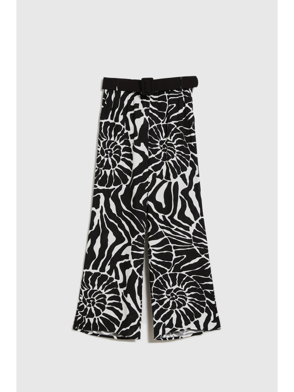 Moodo Viskózové nohavice s páskom čierne Moodo