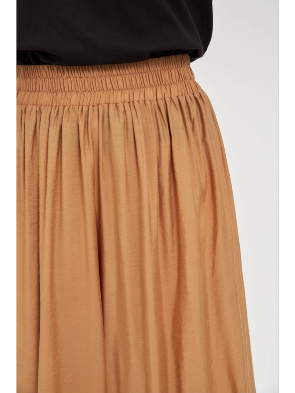 Moodo Viskózové nohavice so širokými nohavicami béžové Moodo