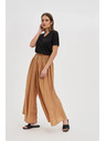 Moodo Viskózové nohavice so širokými nohavicami béžové Moodo