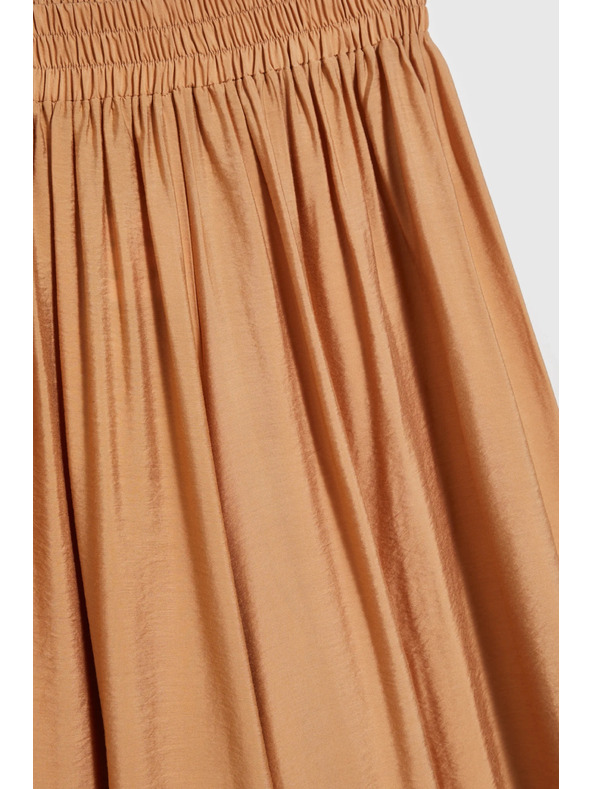 Moodo Viskózové nohavice so širokými nohavicami béžové Moodo