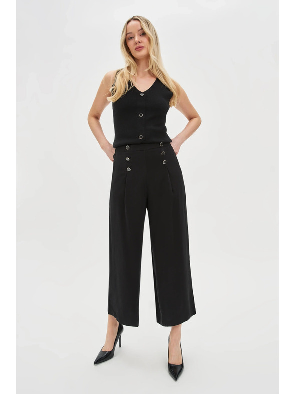 Moodo Čierne nohavicové sukne s gombíkmi Moodo