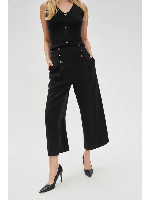 Moodo Čierne nohavicové sukne s gombíkmi Moodo