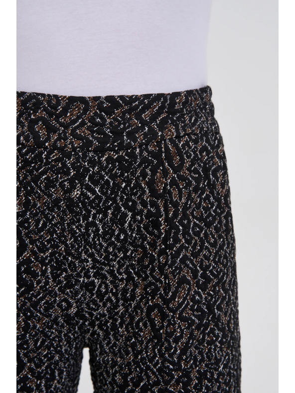 Moodo Čierne nohavice s leopardím vzorom Moodo