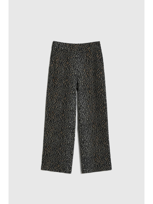 Moodo Čierne nohavice s leopardím vzorom Moodo