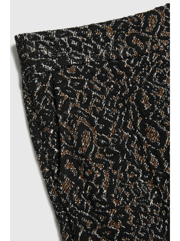 Moodo Čierne nohavice s leopardím vzorom Moodo