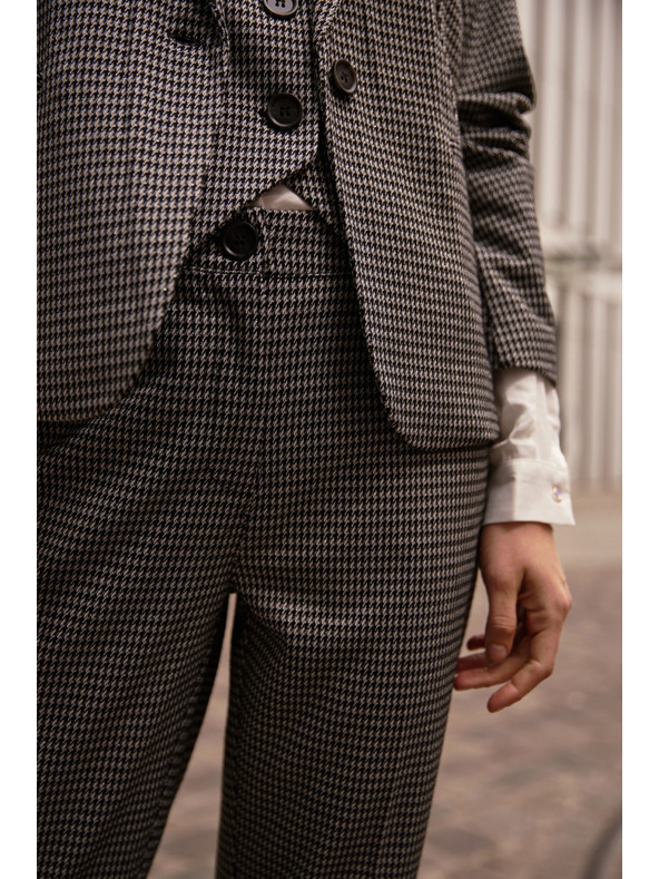 Moodo Šedé nohavice v pepito vzore Moodo