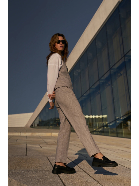 Moodo Šedé nohavice so štruktúrou Moodo