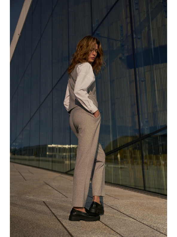 Moodo Šedé nohavice so štruktúrou Moodo