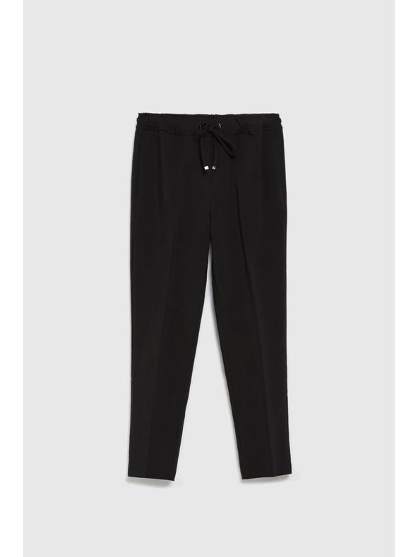 Moodo Čierne nohavice so štruktúrou a rovnými nohavicami Moodo