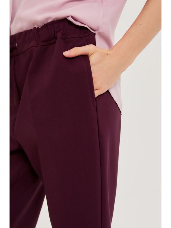 Moodo Vínové nohavice so štruktúrou a rovnými nohavicami Moodo