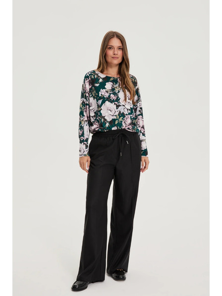 Moodo Čierne nohavice so širokými nohavicami Moodo