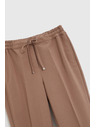 Moodo Tmavo béžové nohavice so štruktúrou a rovnými nohavicami Moodo