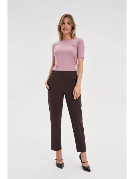 Moodo Hnedé cigaretové nohavice Moodo